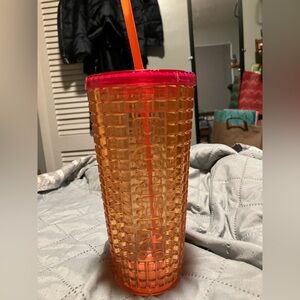 DUNKIN Orange/Pink Studded Cold Cup Tumbler